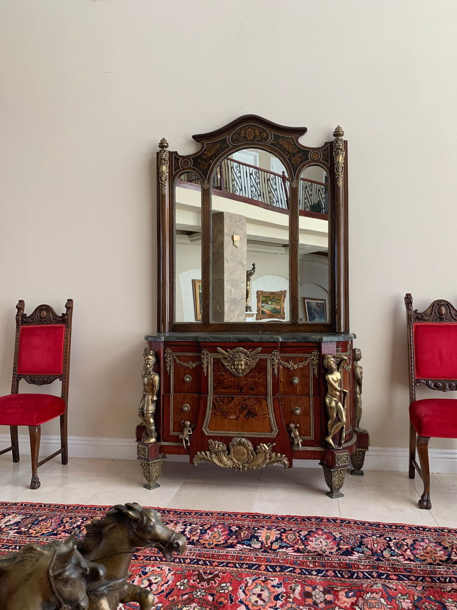 antiqued mirror dresser Antique Dresser with Mirror – Global Antique Furniture & Collectibles