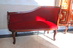 Red Velvet Antique Loveseat