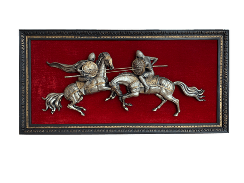 3D Art - Two Jousters on Red Velour