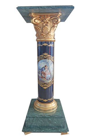 Marble and Porcelain painted pedestal (2)