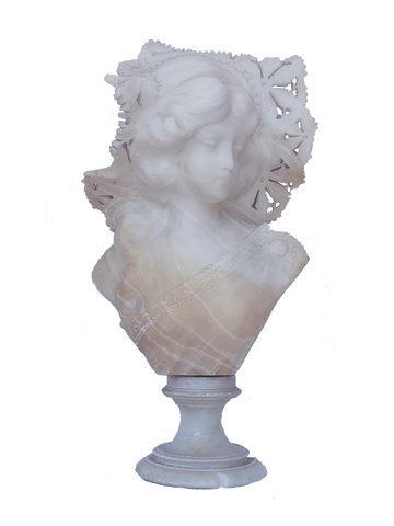 Porcelain & Marble bust of Victorian Woman