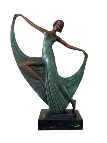 Dancing Girl in Green Dress Statue