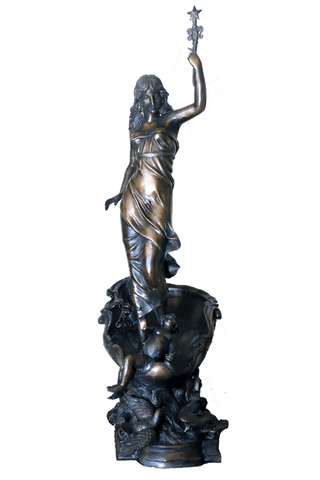 Woman carrying star statue