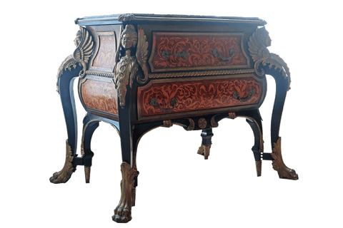 Ornate wooden end table (2)