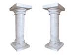 Tall White Marble Pillars (set of 2)