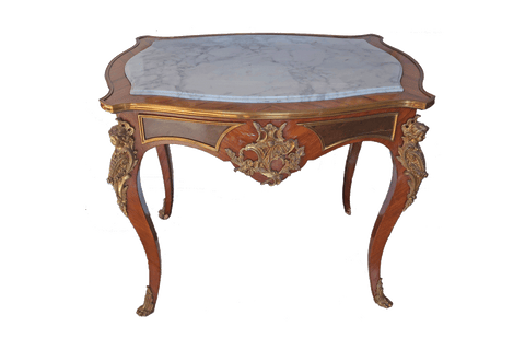 Wooden Side table with Marble top